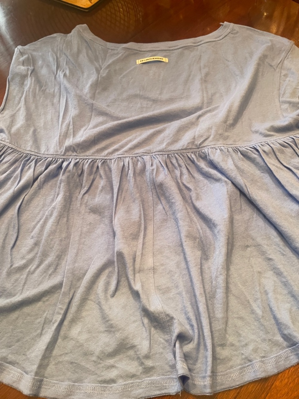 Free People Light Lavender Ruffle Short Sleeve Tee - Picture 5 of 5